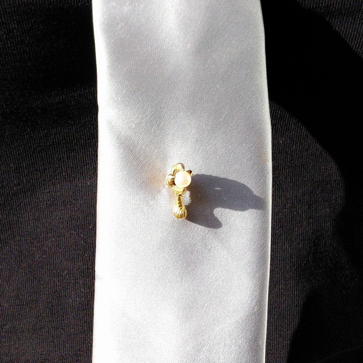 Épingle à cravate en or jaune et perle - Castafiore