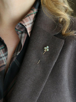 Epingle à cravate trèfle oeil de chat - Castafiore