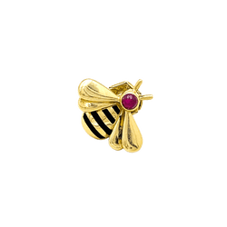 Épingle CARTIER en or jaune, émail et rubis - Castafiore