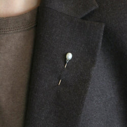 Epingle or jaune perle fine diamants - Castafiore