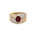 Estate 2 Carat Ruby Diamond Cocktail Ring - Castafiore