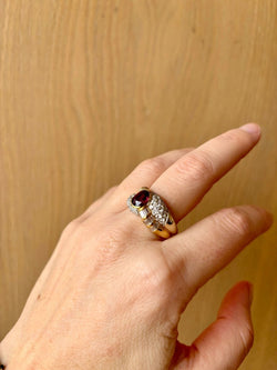 Estate 2 Carat Ruby Diamond Cocktail Ring - Castafiore