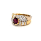 Estate 2 Carat Ruby Diamond Cocktail Ring - Castafiore