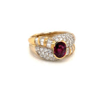 Estate 2 Carat Ruby Diamond Cocktail Ring - Castafiore