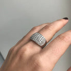 Estate 3 Carat Diamond Pavé Gold Band Ring - Castafiore