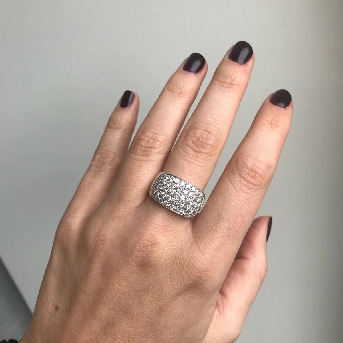 Estate 3 Carat Diamond Pavé Gold Band Ring - Castafiore