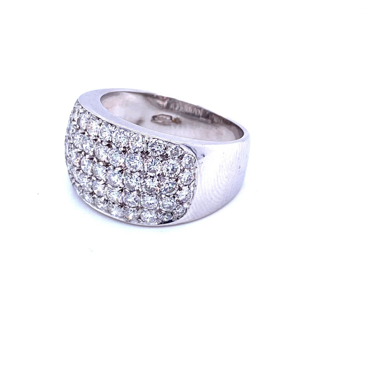 Estate 3 Carat Diamond Pavé Gold Band Ring - Castafiore