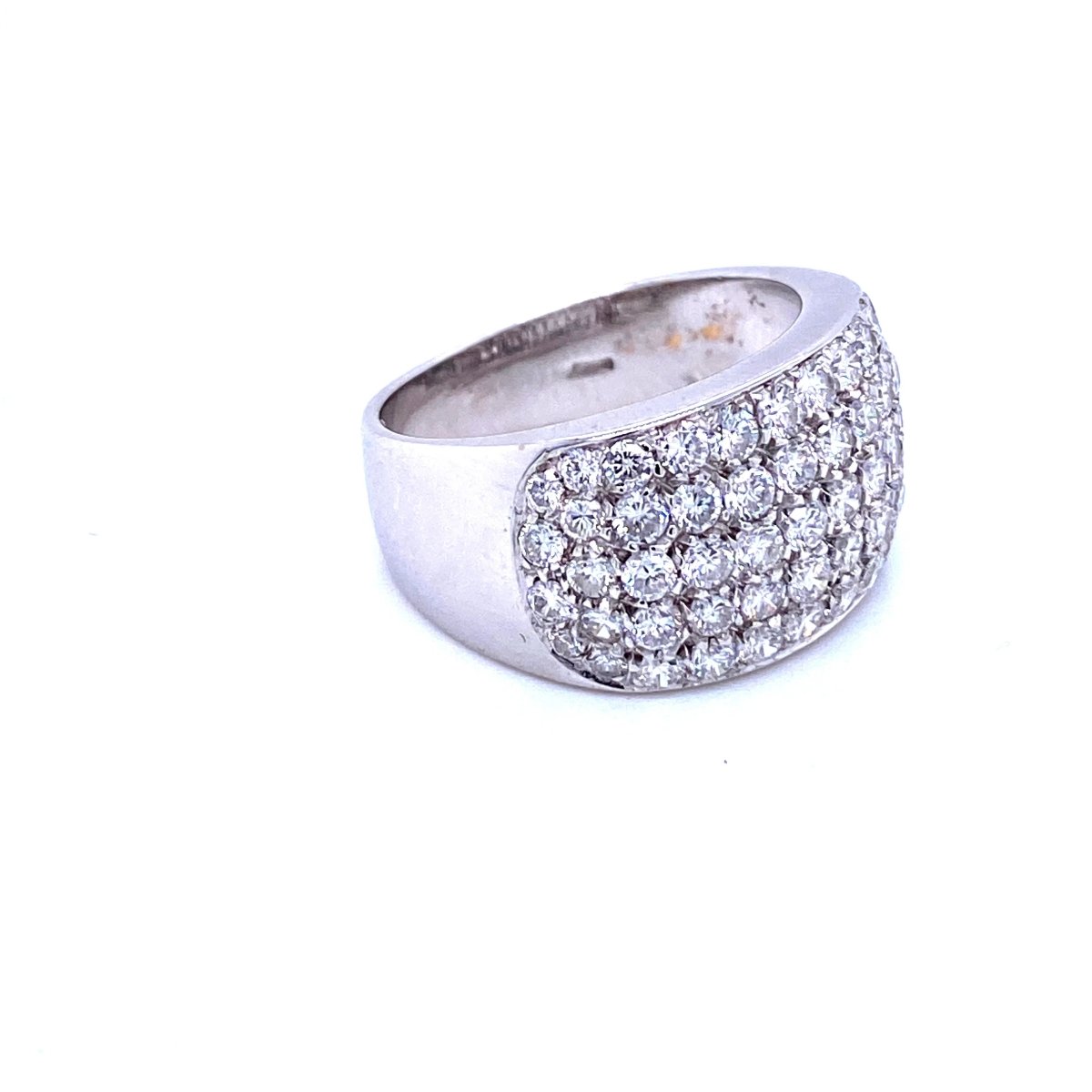 Estate 3 Carat Diamond Pavé Gold Band Ring - Castafiore