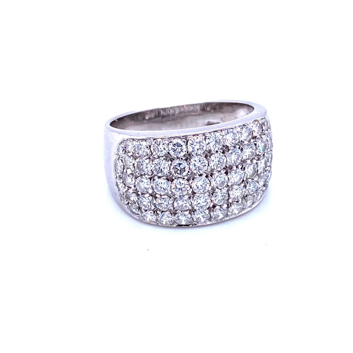 Estate 3 Carat Diamond Pavé Gold Band Ring - Castafiore