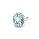 Estate 5 Carat Aquamarine Diamond Cluster Ring - Castafiore