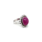 Estate 8.50 Carat Natural Ruby Cabochon Diamond Ring - Castafiore