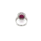 Estate 8.50 Carat Natural Ruby Cabochon Diamond Ring - Castafiore