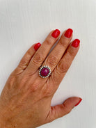 Estate 8.50 Carat Natural Ruby Cabochon Diamond Ring - Castafiore