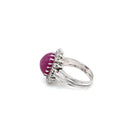 Estate 8.50 Carat Natural Ruby Cabochon Diamond Ring - Castafiore