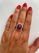 Estate 8.50 Carat Natural Ruby Cabochon Diamond Ring - Castafiore