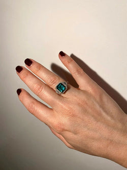 Estate Certified 3,33 Carat Natural Emerald Diamonds Gold Ring - Castafiore