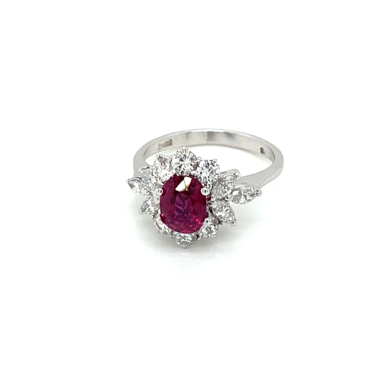 Estate Certified Unheated Ruby Diamond Ring - Castafiore