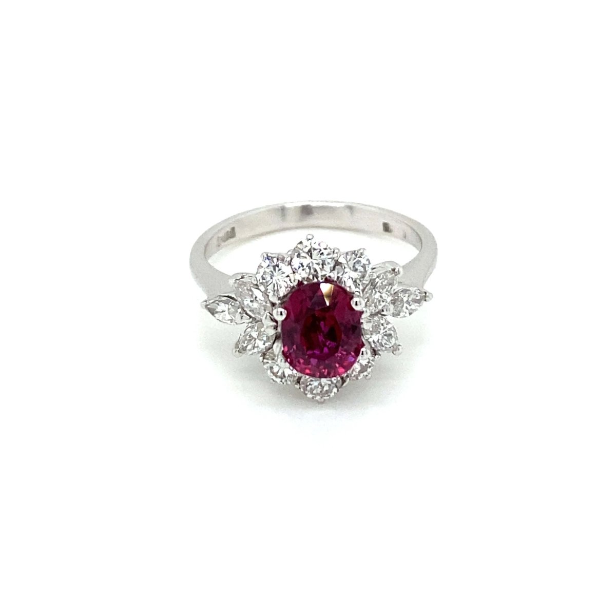 Estate Certified Unheated Ruby Diamond Ring - Castafiore