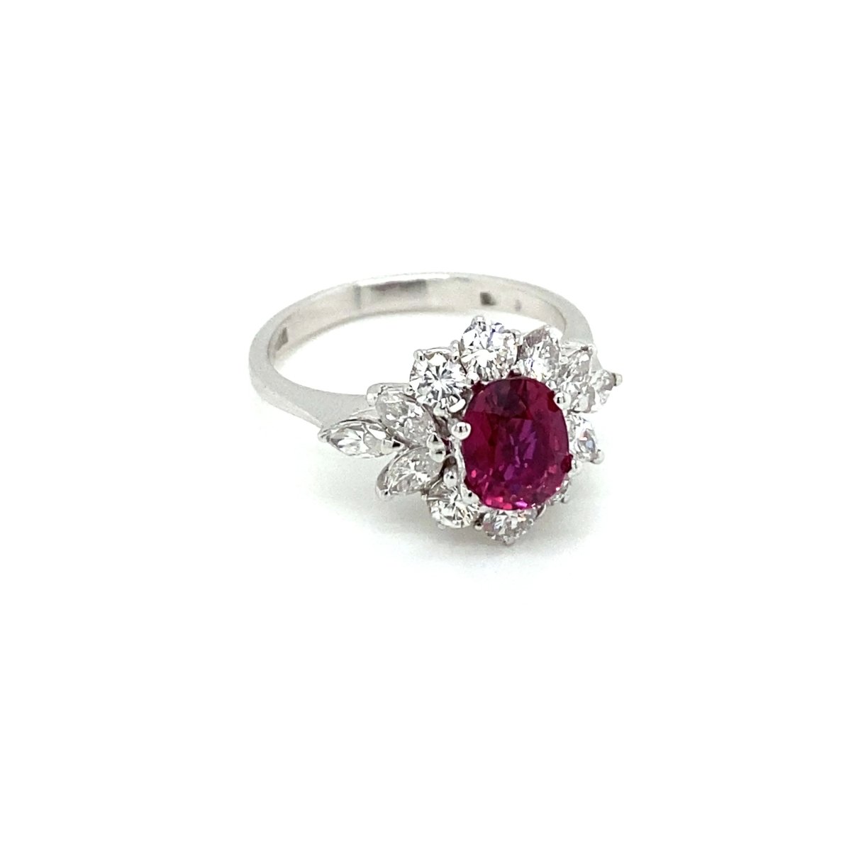 Estate Certified Unheated Ruby Diamond Ring - Castafiore