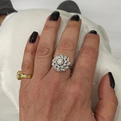 Estate Diamond Gold Cluster Ring - Castafiore