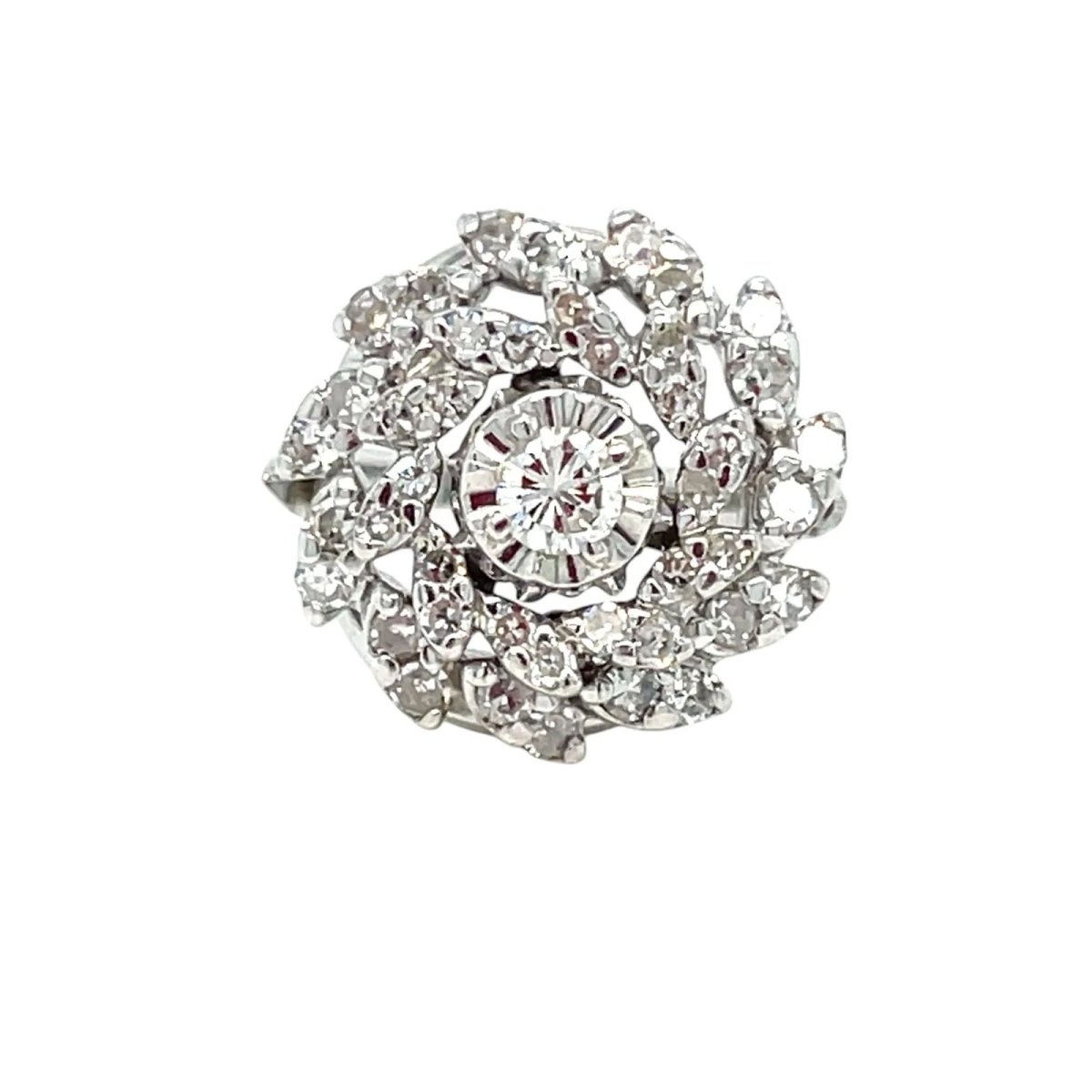 Estate Diamond Gold Cluster Ring - Castafiore