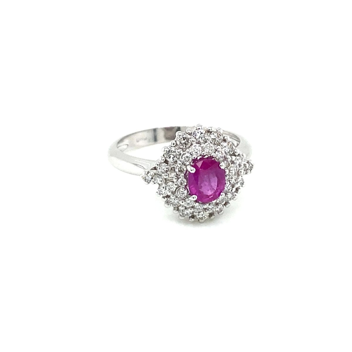 Estate Italian Ruby Diamond Engagement Ring - Castafiore