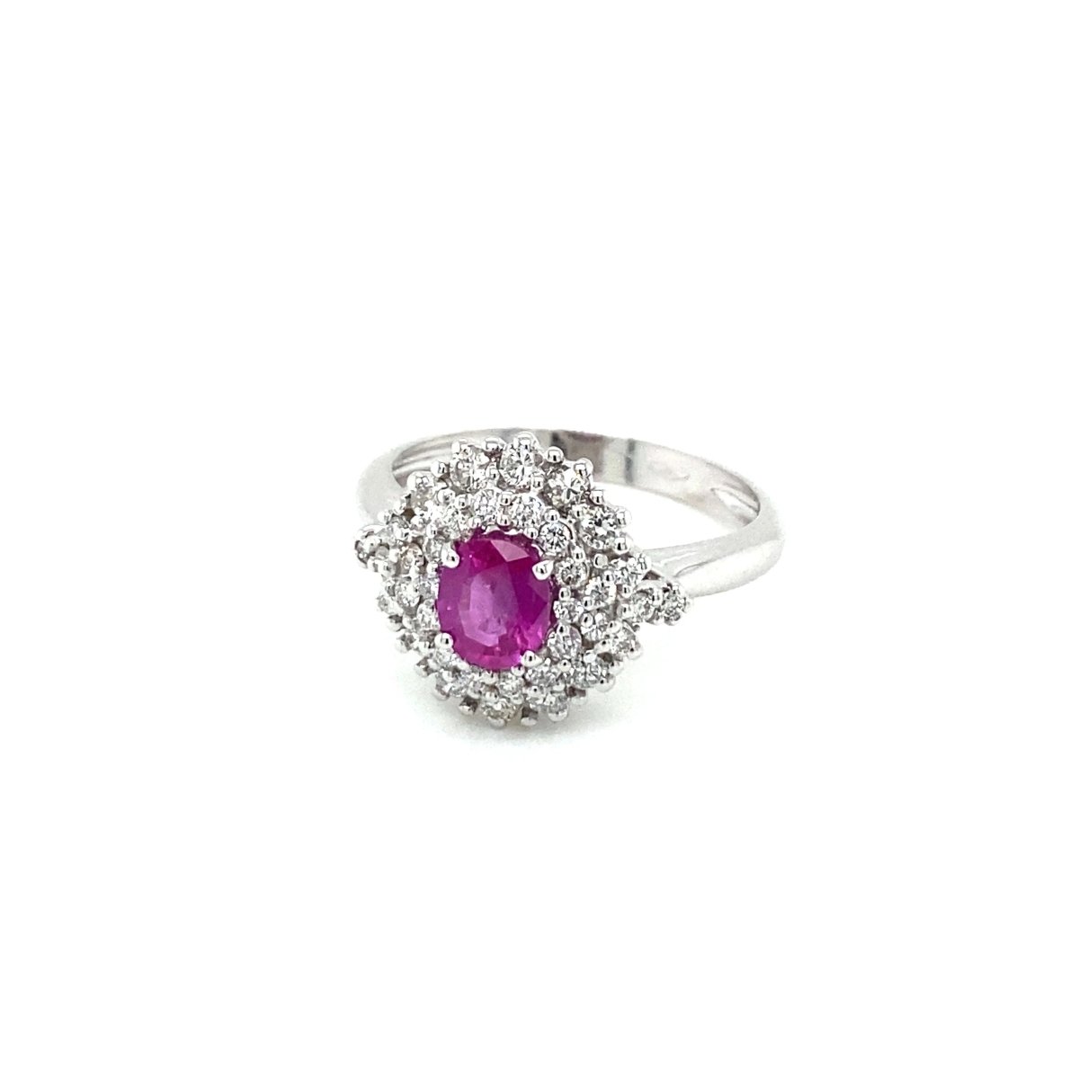 Estate Italian Ruby Diamond Engagement Ring - Castafiore