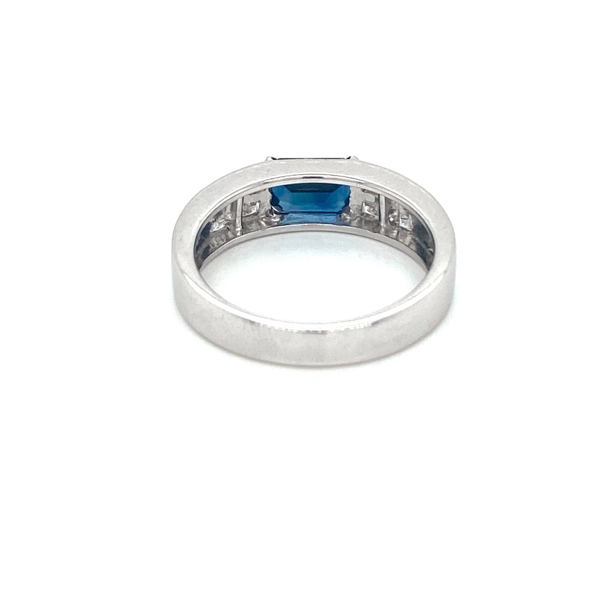 Estate Sapphire Diamond Gold Band Ring - Castafiore