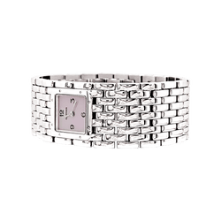 Montre Cartier "Panthère ruban" en acier et nacre.