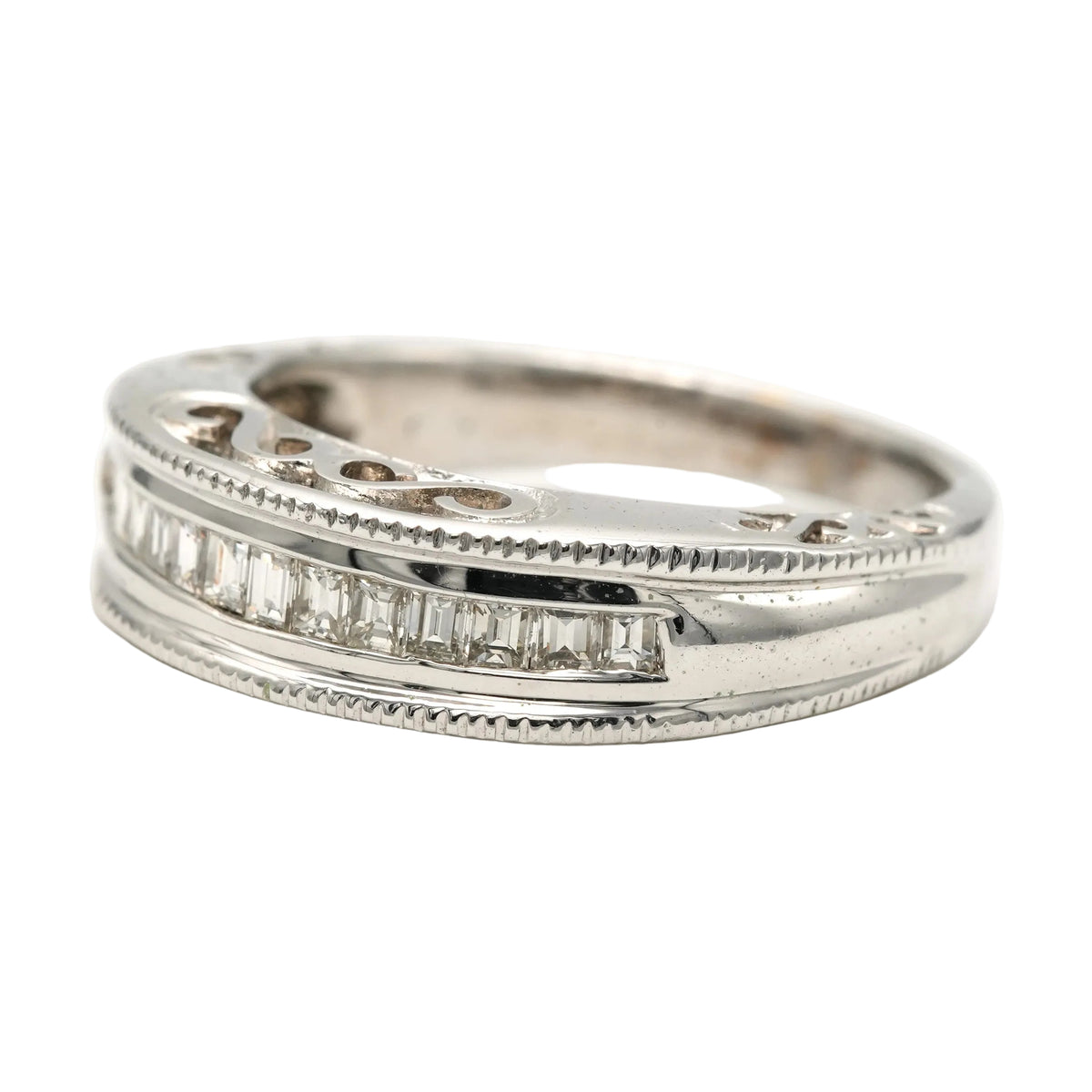 White Gold and Diamond Bangle Ring