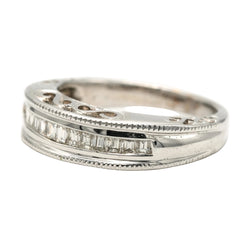 White Gold and Diamond Bangle Ring