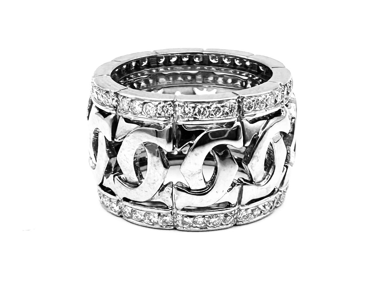 CARTIER "Entrelacés" Ring in white gold and diamonds