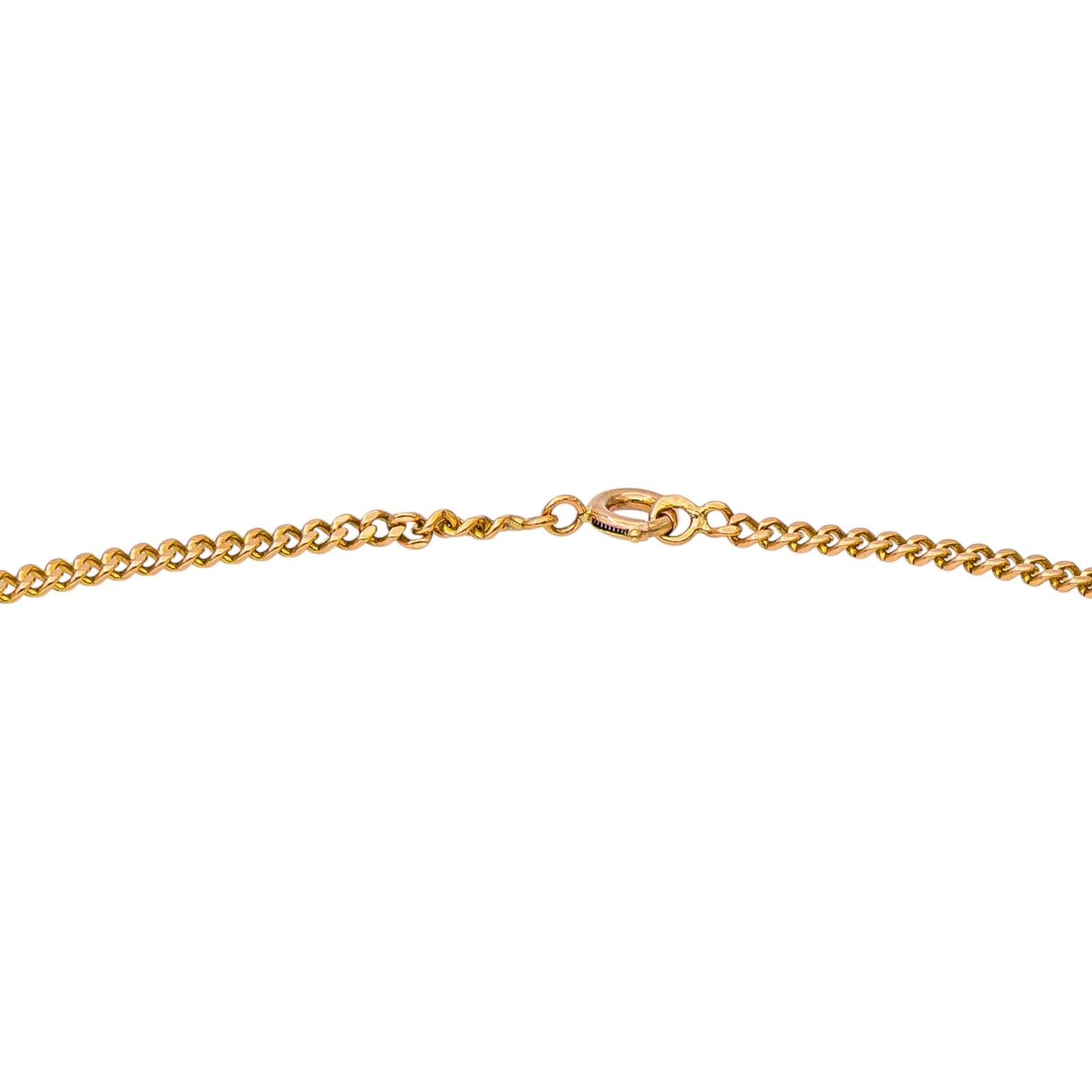 Yellow gold curb chain necklace