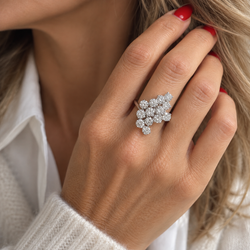 Platinum and Diamond Cocktail Ring