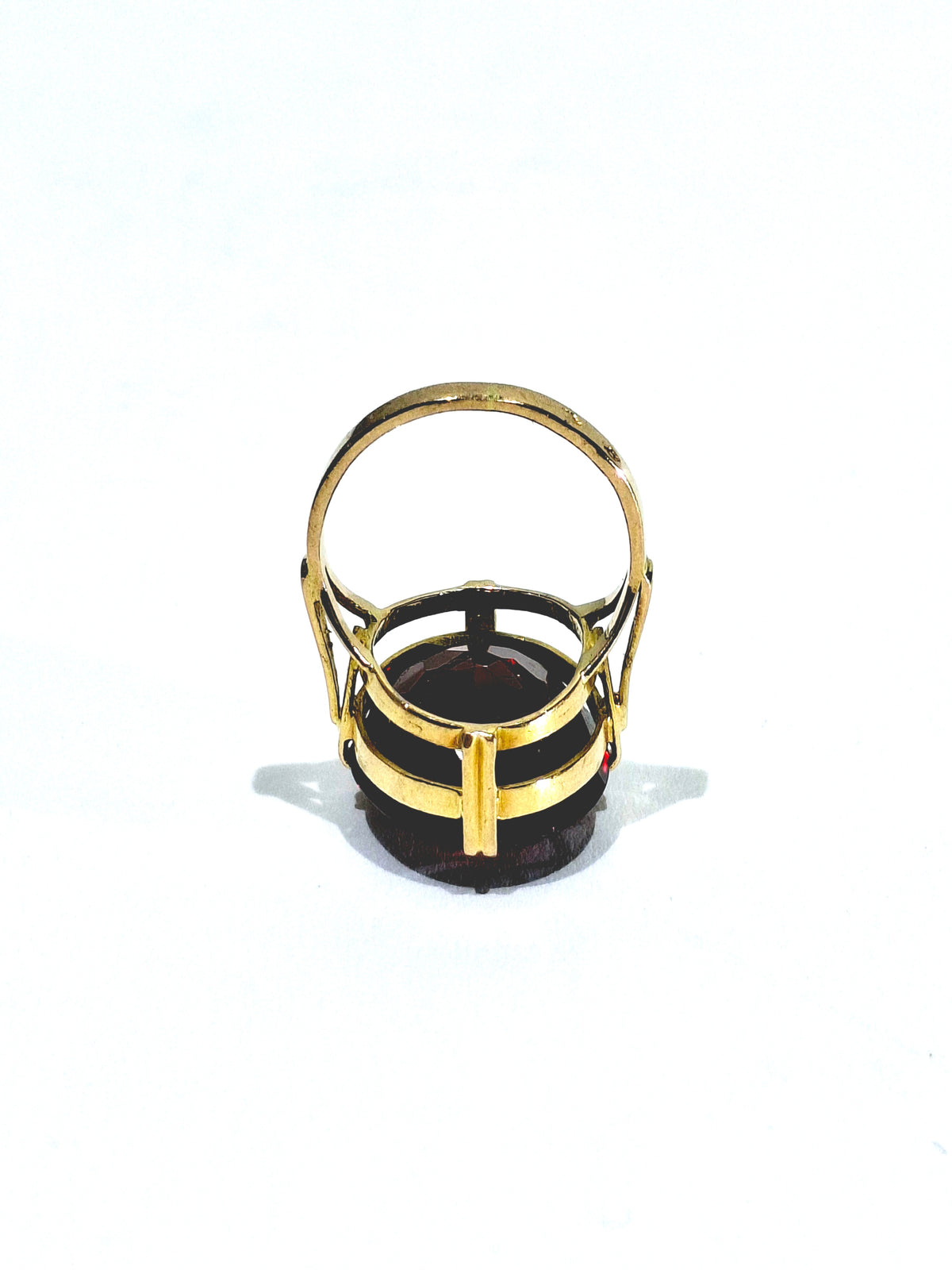Champagne gold and Garnet Cocktail Ring