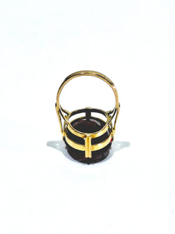 Champagne gold and Garnet Cocktail Ring