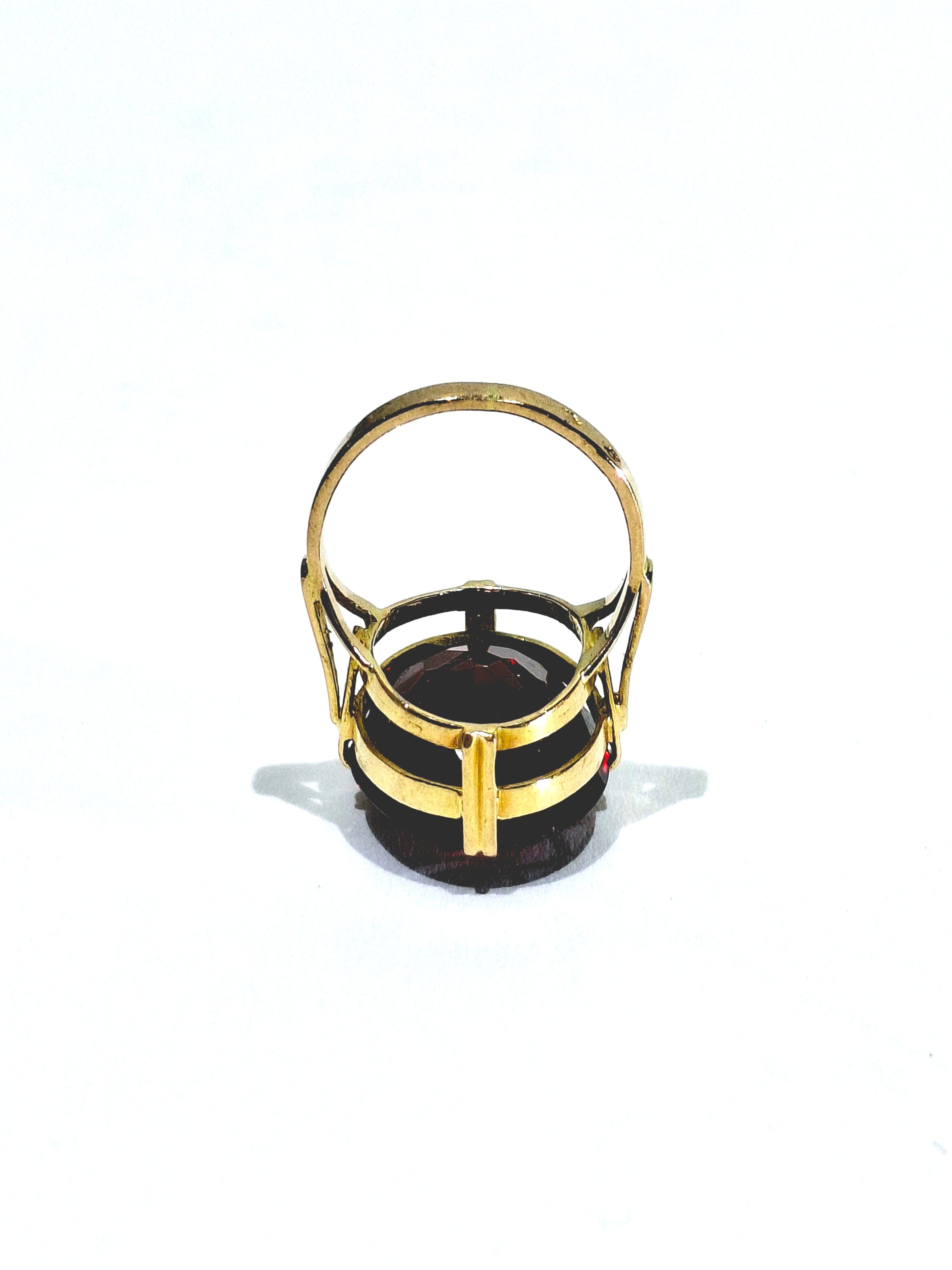 Champagne gold and Garnet Cocktail Ring