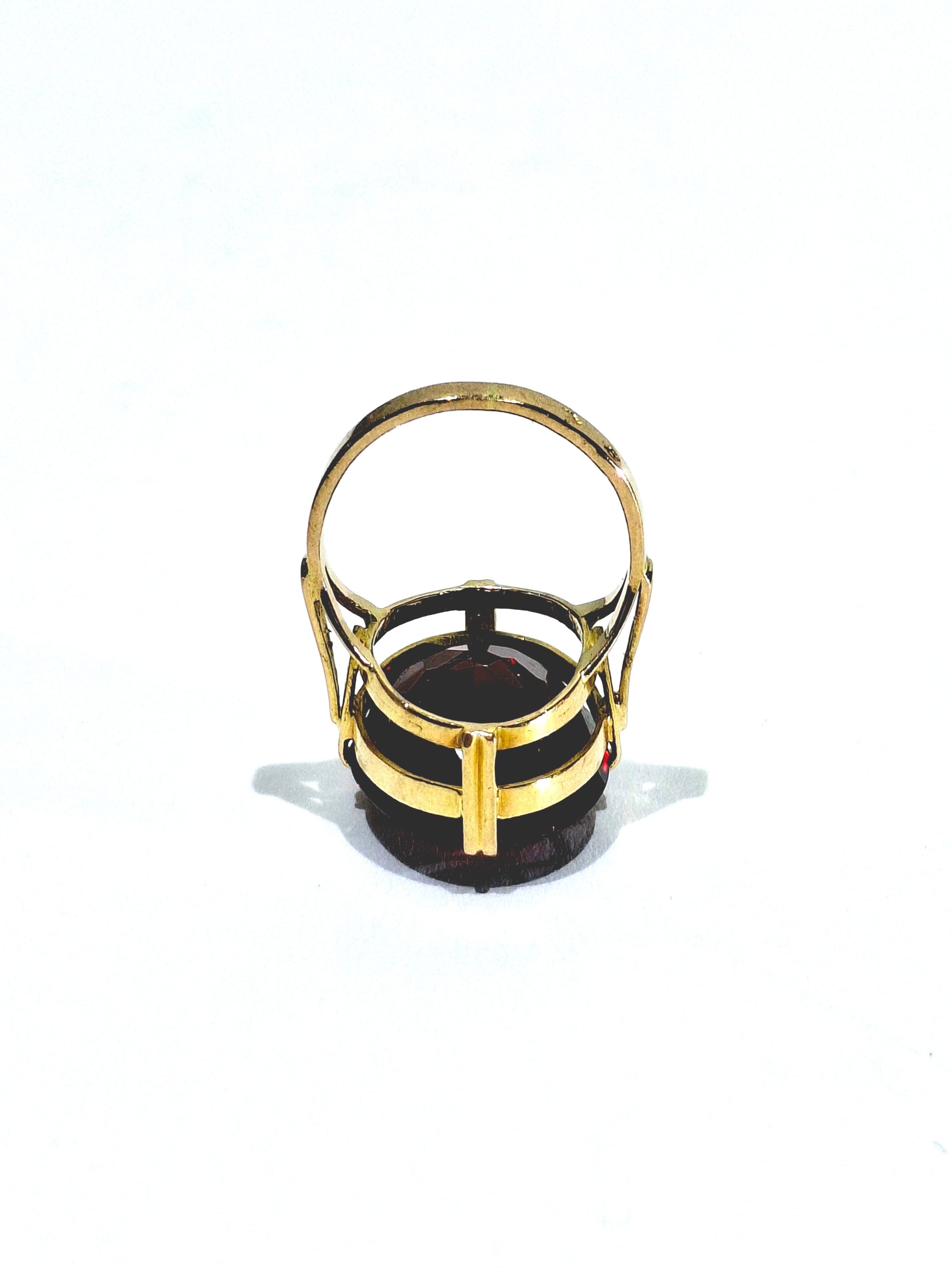 Champagne gold and Garnet Cocktail Ring