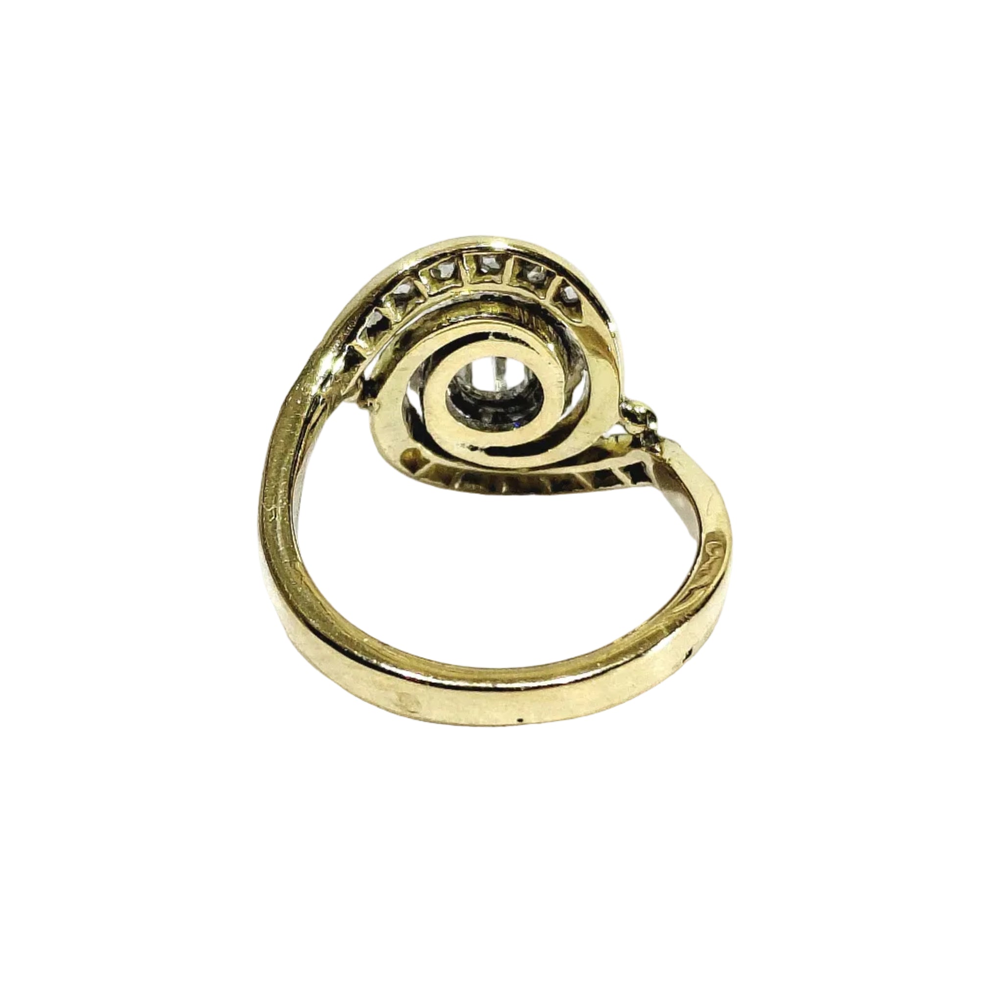 Bague Entourage en or blanc, or jaune et diamants
