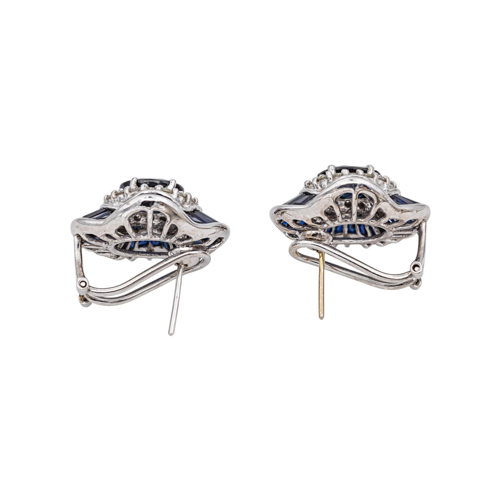 Boucles d'oreilles Or blanc saphir