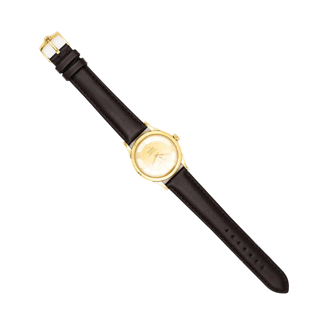Montre OMEGA Constellation en or jaune et cuir