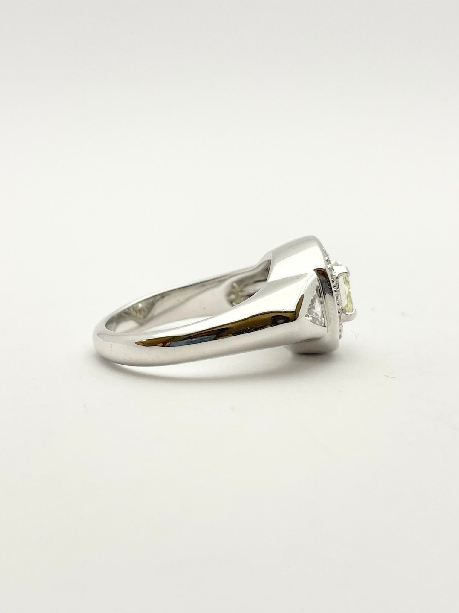 White Gold Signet Ring with Diamonds
