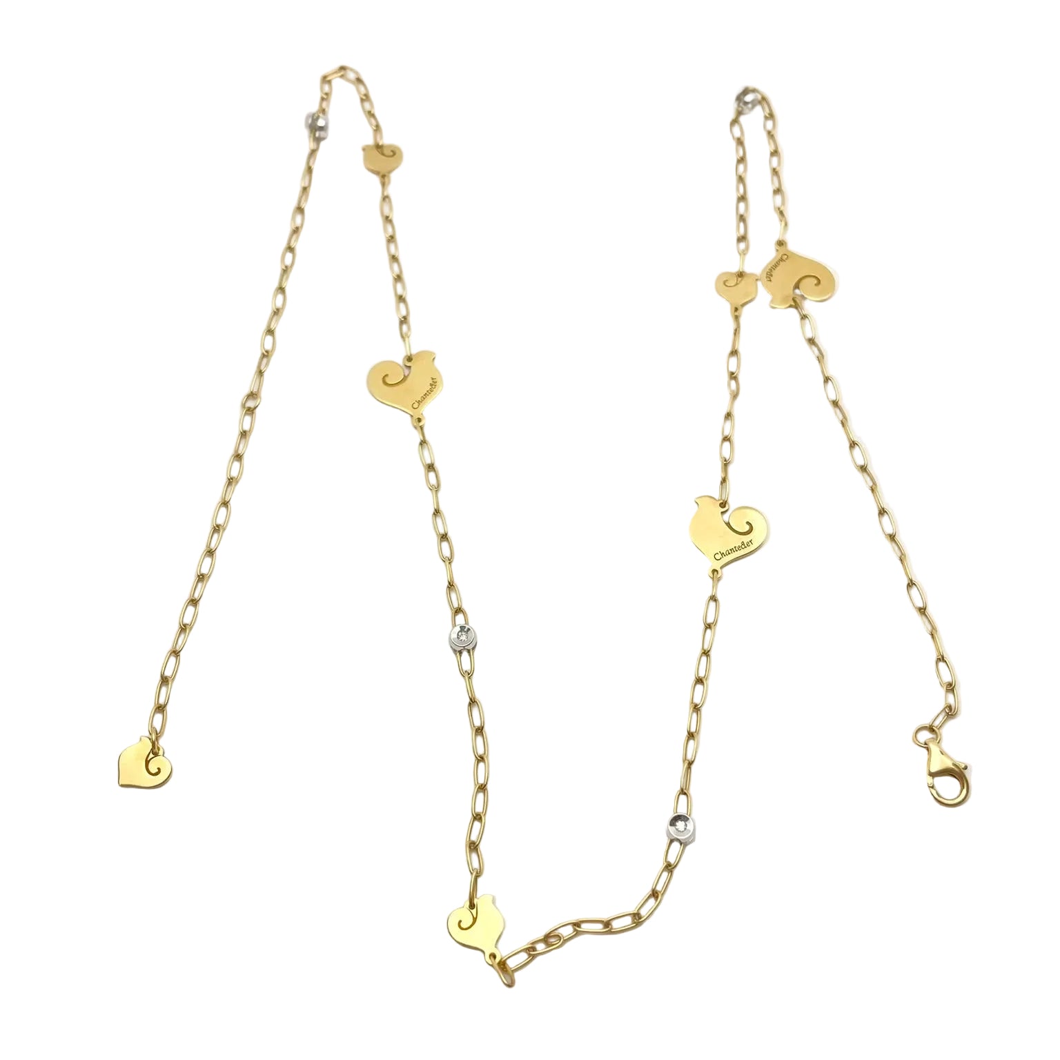 CHANTECLER Chain Necklace in white gold, yellow gold, and diamonds