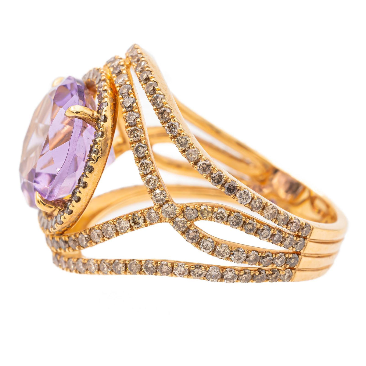 Etername Eternal Ring, Yellow gold with Amethyst