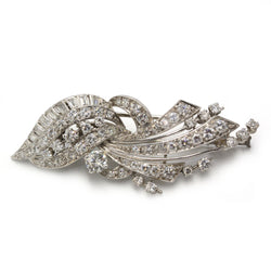 Double-Pin Brooch in Platinum and Diamonds