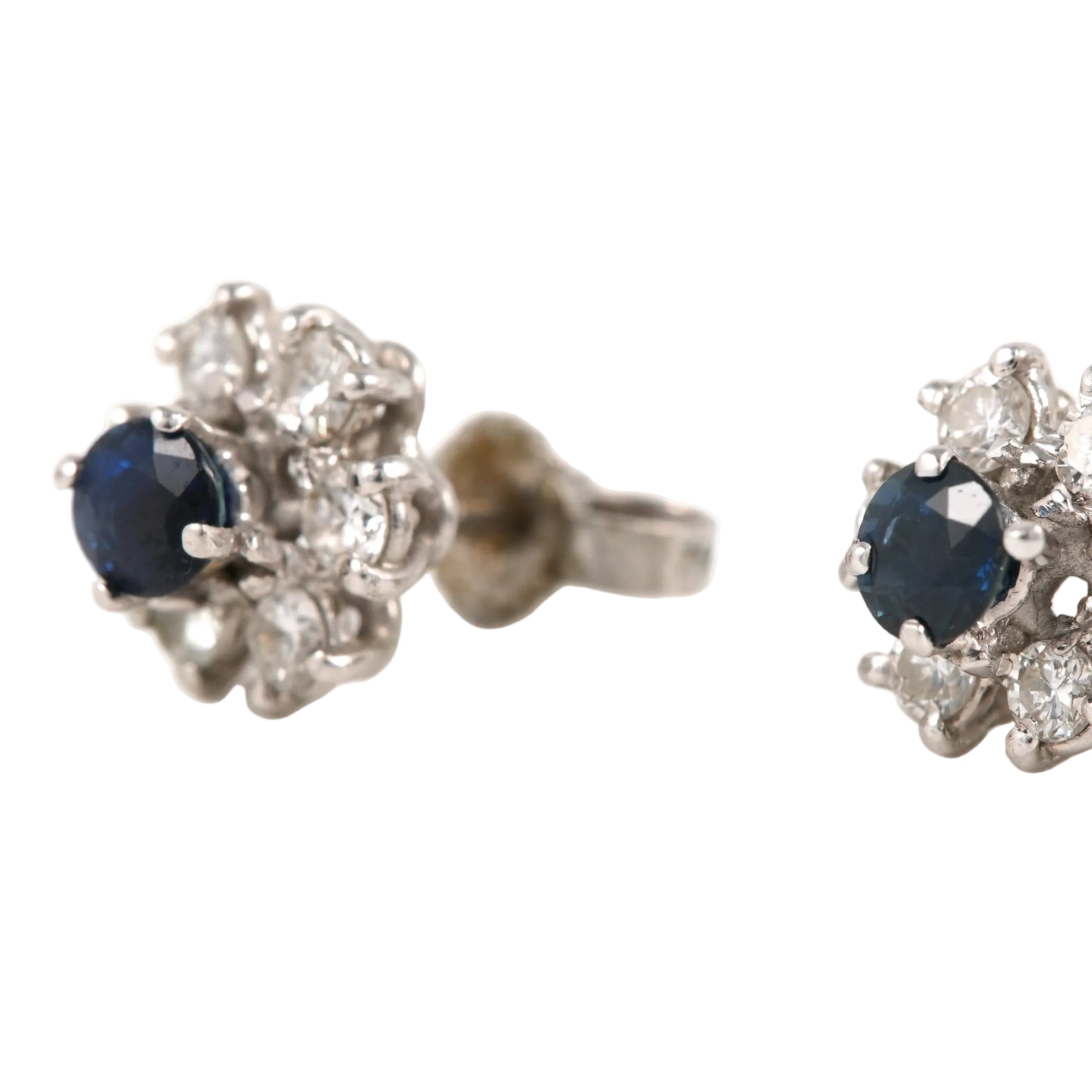 White Gold Earrings with Sapphires and Diamonds