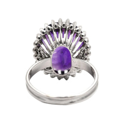 White Gold and Amethyst Cocktail Ring