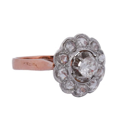 Marguerite Ring in Rose Gold, Platinum, and Diamonds