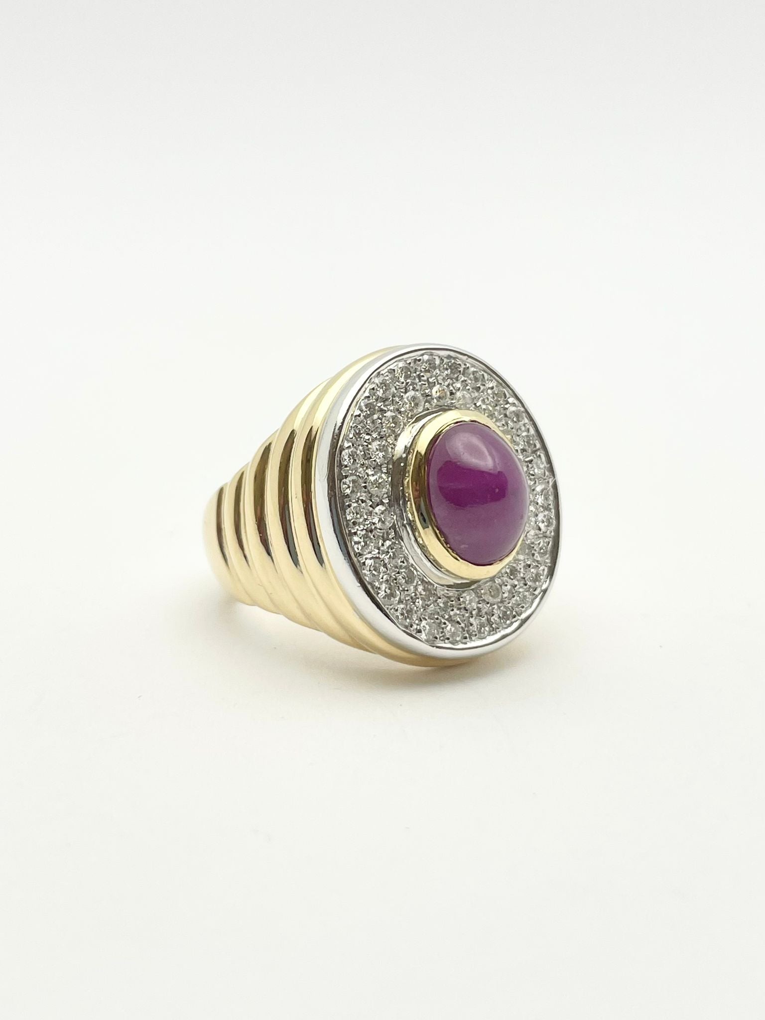 White gold, Yellow gold, Ruby and Diamond Cocktail Ring