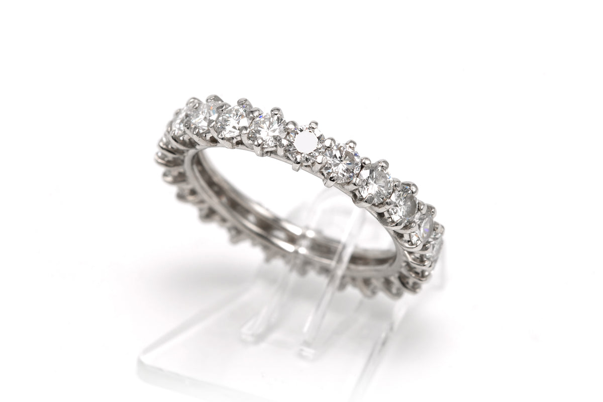 White Gold and Diamond Wedding Band